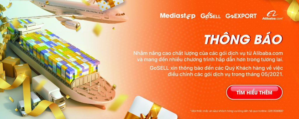 GoEXPORT thông báo một số thay đổi trong các gói dịch vụ trên sàn TMĐT Alibaba.com