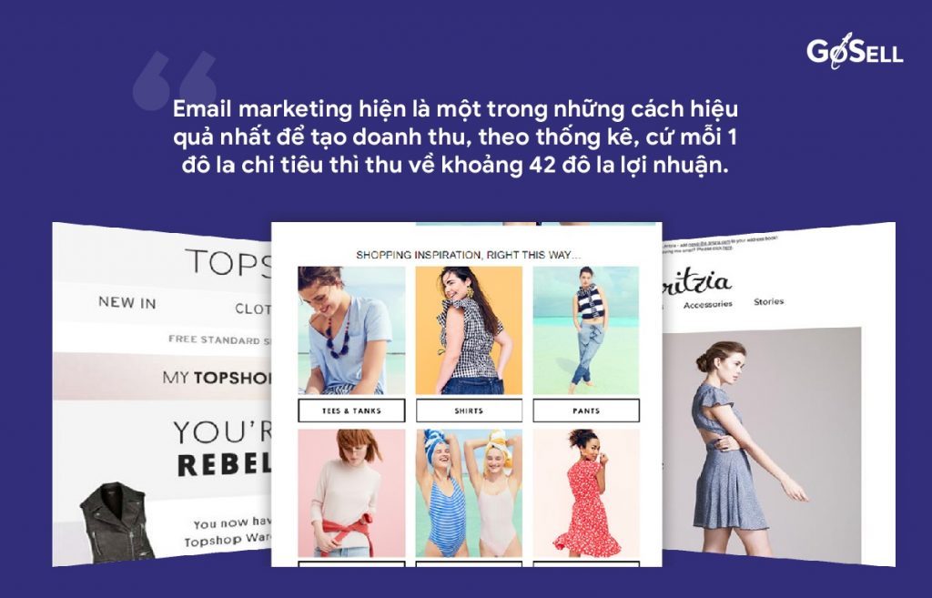 Email marketing được sử dụng trong Fashion eCommerce