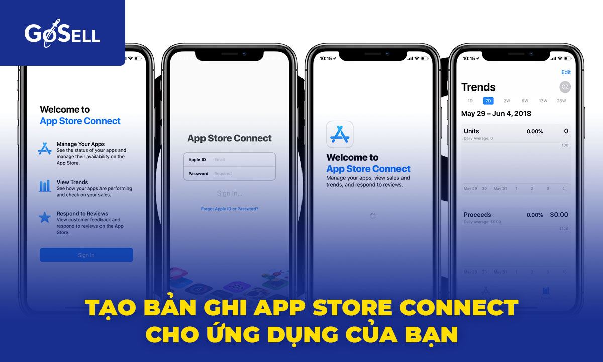 Tạo và kết nối App Store Connect cho app ứng dụng của bạn