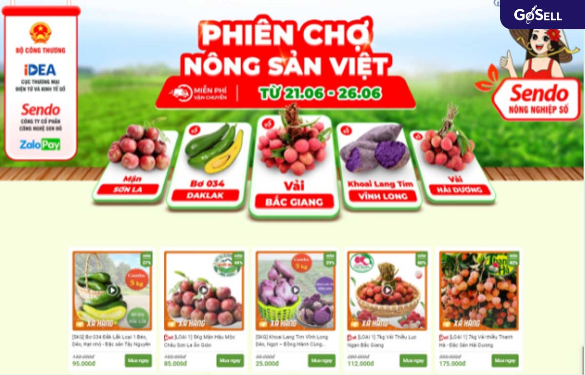 Nông sản Việt được bán trên sàn thương mại điện tử 2022