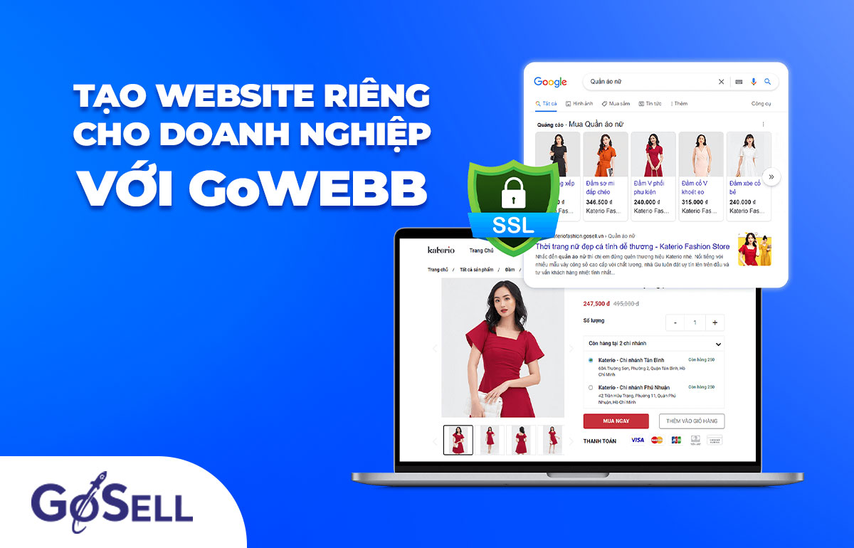 GoSELL hỗ trợ thiết kế website bán hàng chuyên nghiệp